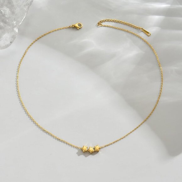 ⚡Gold Necklace for Women 18K Gold Plated Crescent Moon Sun Horse Horn Pendant - Picture 6 of 7